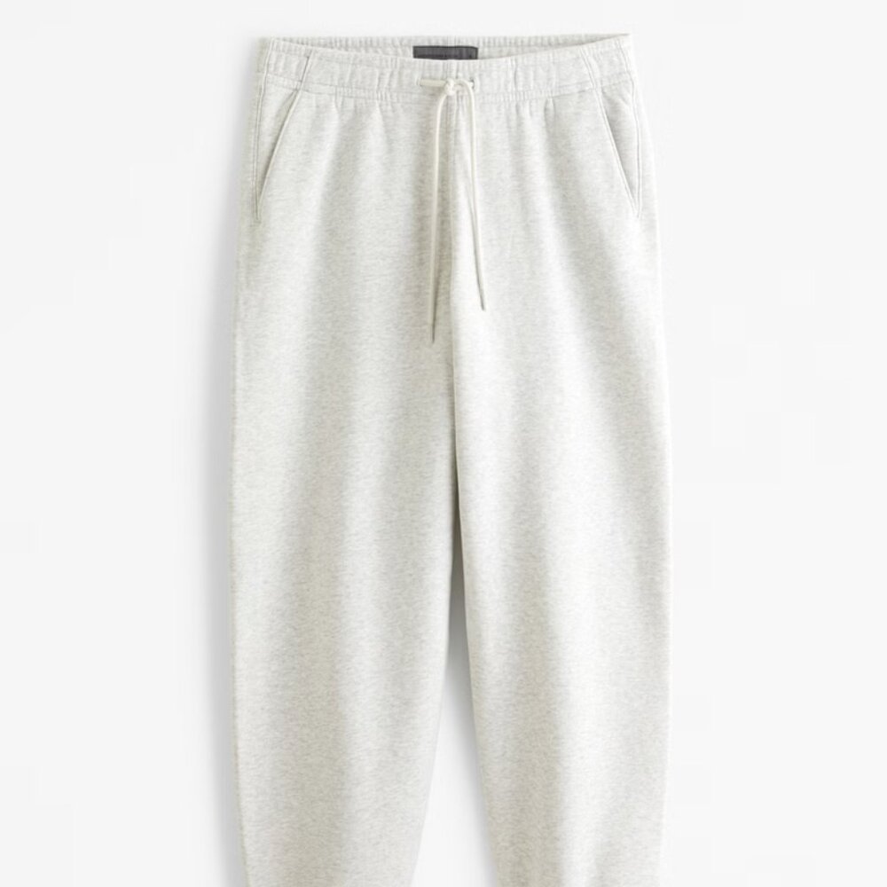 Abercrombie Essential Cinched Sweatpant Light Heather Gray Large Long
